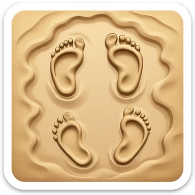 two footprints: child and adult sticker