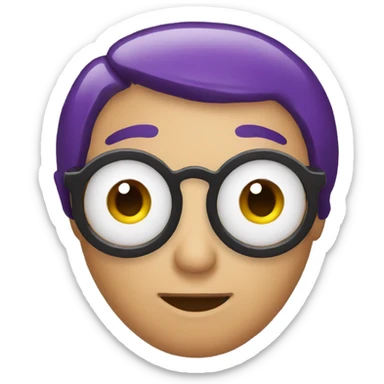 man holding eggplant and closing one eye sticker