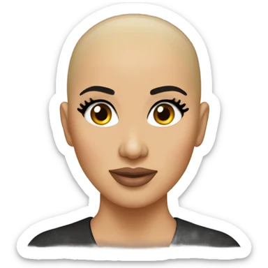 Kim kardashian bald from the front sticker