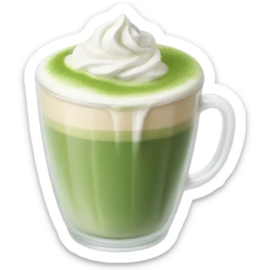 Matcha latte with whipped cream sticker