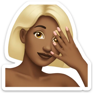 Woman showing her nails sticker