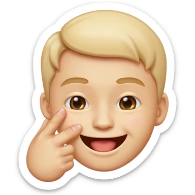 Emoji who bite his finger like he is flirting  sticker