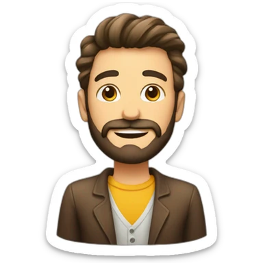 hombre con barba feliz cumpleañero sticker