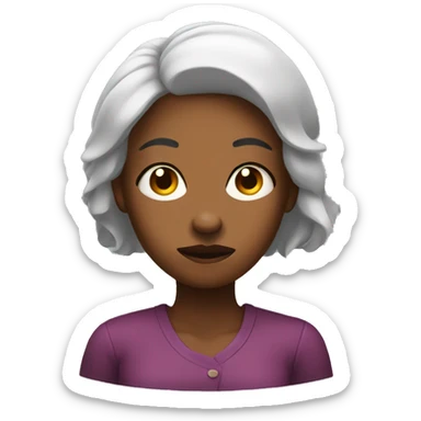 Annoyed black woman with shrugging hands sticker