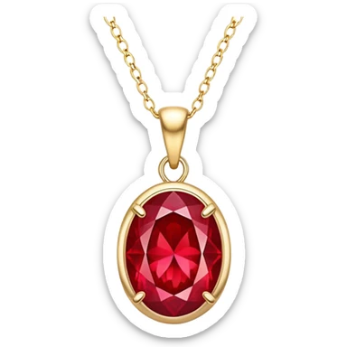 ruby pendant radiating a luminous aura of passion and renewal sticker