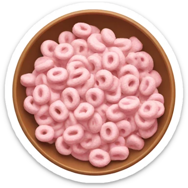 pastel pink cereal in bowl sticker