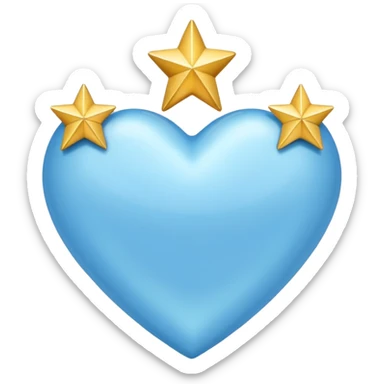 lightblue heart whit 3 stars pointing sticker