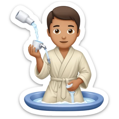 Man using Bidet sticker