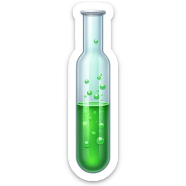 test tube with green liquid sticker