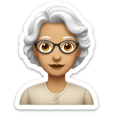 mujer vieja con ojeras  sticker