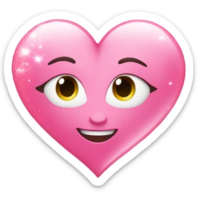 a pink heart with sparkles sticker