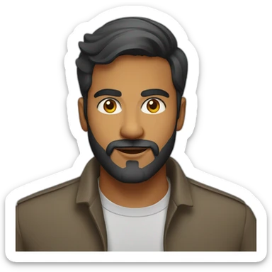 sri lankan handsome and smart guy with a beard sticker