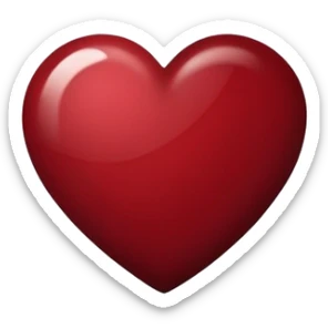 Mahogany-red maroon-red heart shape sticker
