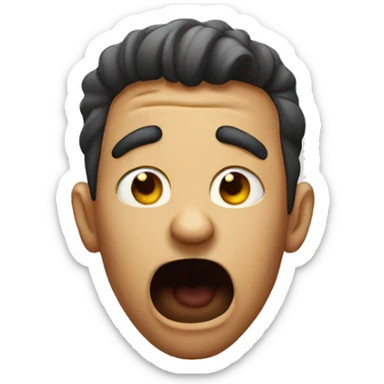 Horrified man giggling sticker