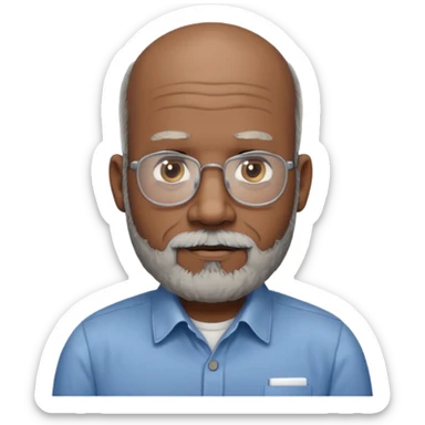 Balding old-middle-aged black office man I.T. Supervisor sticker