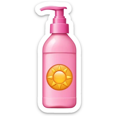 suntan lotion pink bottle  sticker