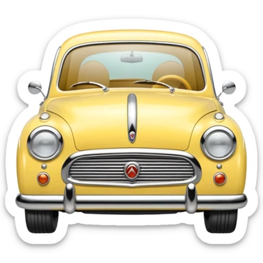 light yellow small retro car front sticker