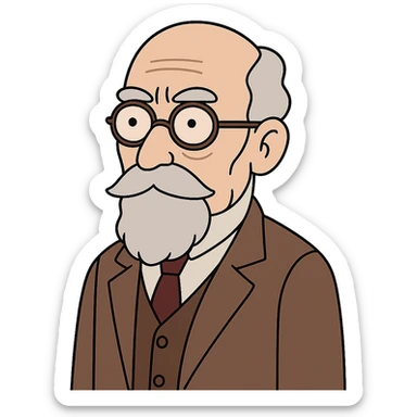 Edmund Husserl in flat toon style with simple colors sticker