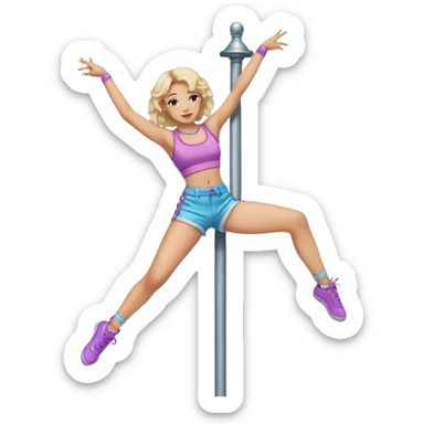 trans person dancing on a pole sticker