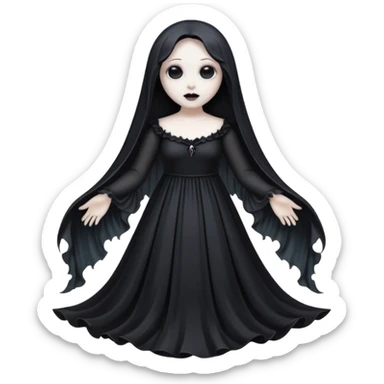Dead ghost, black gothic style sticker