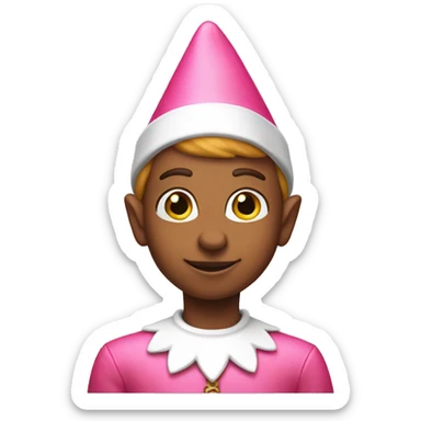 Pink elf on the shelf sticker