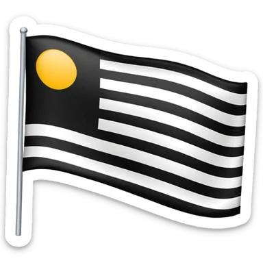 A flag with black and white horizontal lines sticker