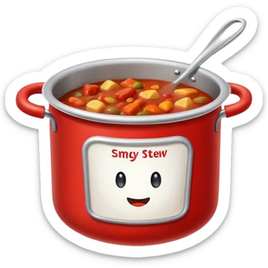 Red stew in a pot sticker