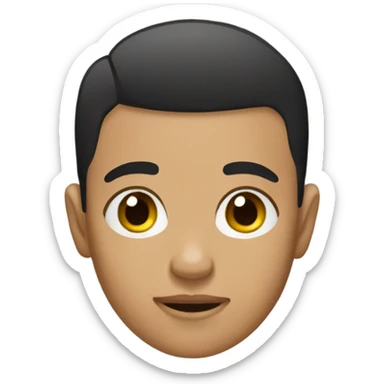 teen, tan, buzz cut, black hair sticker