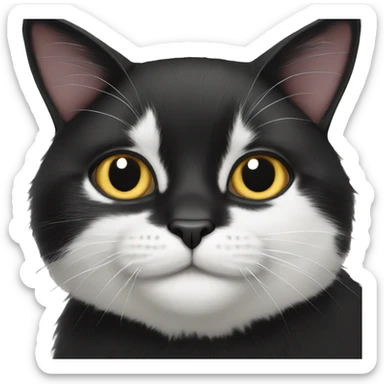black and white cat sticker