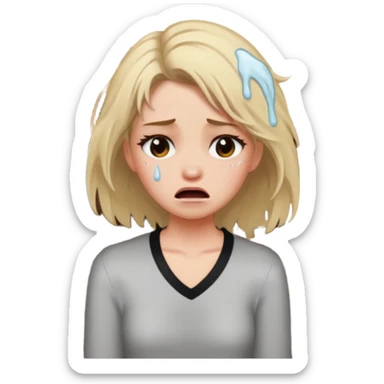 Girl, crying outside of bar sticker