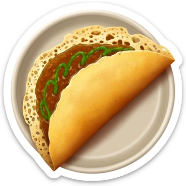 Beene dosa with sambar and chatni sticker