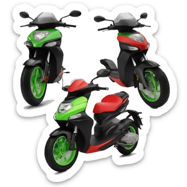 Black and red and a litle bit of green aprilia sr 50 replica 50cc sticker