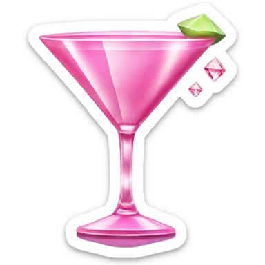 Pink diamond martini sticker