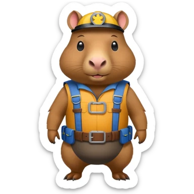 Batman bob the builder as a capybara sticker