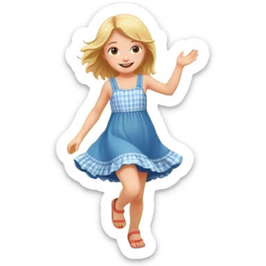 Little girl frolicking in a field sticker
