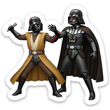 Darth Vader fighting Obi-Wan sticker