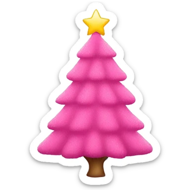 Pink Christmas tree sticker
