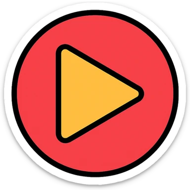 colored play button icon sticker