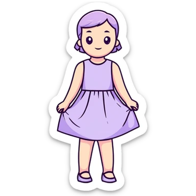 very pale almost white lavender rosy dress sticker