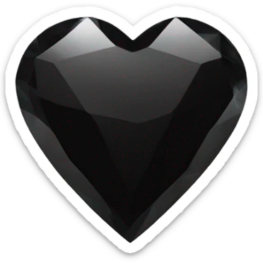 a polished black gemstone heart sticker