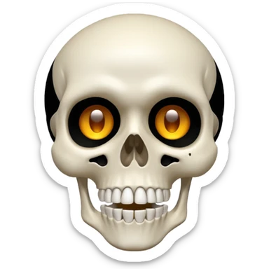 A skeleton emoji but he's head blown up in shock sticker