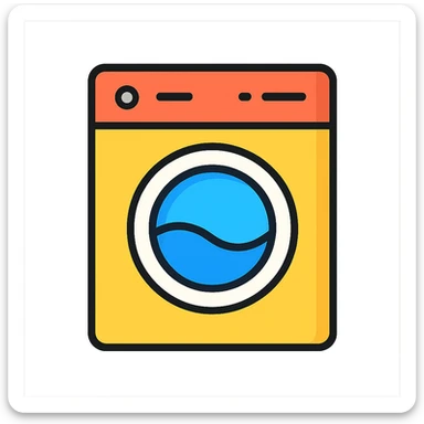 washing machine, simple, iconic, modern style sticker