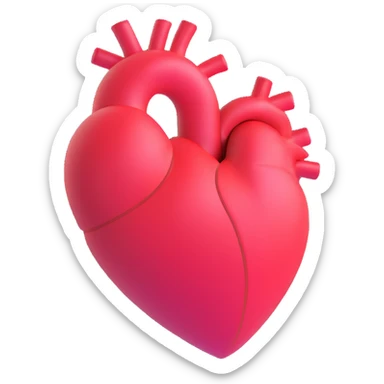 heart with a slight tilt sticker