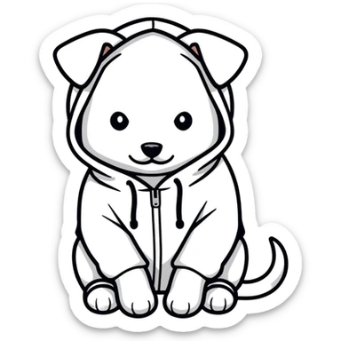 Dog wearing a hoodie  sticker