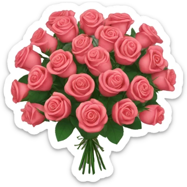 Bouquet of humongous roses sticker