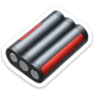 battery icon with three levels, first level is low red sticker