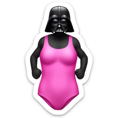 Darth Vader in pink swimsuit  sticker
