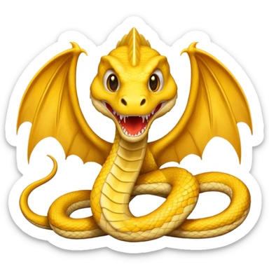 Huge yellow serpent with two wings sticker