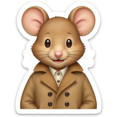 mouse wearing coat sticker