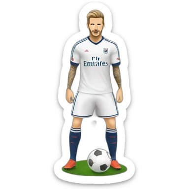 personaje famoso David Beckham jugando al futbol sticker